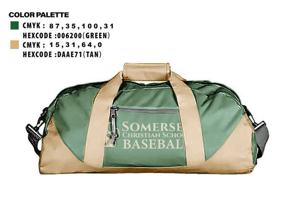 Duffle Bag, Somerset Christian School Baseball, Baseball, Teamtime, Team time, sublimation, custom sports apparel, team uniforms, spirit wear, spiritwear, sports uniforms, custom shirts, team store, custom team store, fundraiser sports, apparel fundraiser