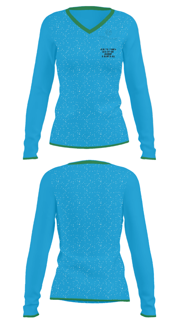 Women's Long Sleeve Vneck Shirt, North Tampa Christian Academy Basketball, Men's Basketball, Teamtime, Team time, sublimation, custom sports apparel, team uniforms, spirit wear, spiritwear, sports uniforms, custom shirts, team store, custom team store, fundraiser sports, apparel fundraiser