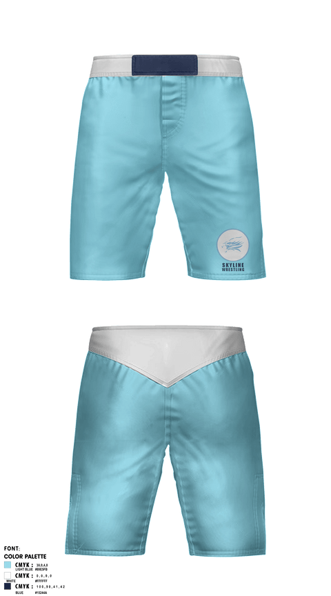 Fight Shorts, Skyline High School Wrestling, Wrestling, Teamtime, Team time, sublimation, custom sports apparel, team uniforms, spirit wear, spiritwear, sports uniforms, custom shirts, team store, custom team store, fundraiser sports, apparel fundraiser