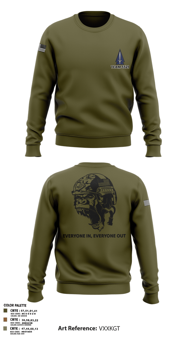 Crew Neck Sweatshirt, 3rd SFAB, Army, Teamtime, Team time, sublimation, custom sports apparel, team uniforms, spirit wear, spiritwear, sports uniforms, custom shirts, team store, custom team store, fundraiser sports, apparel fundraiser