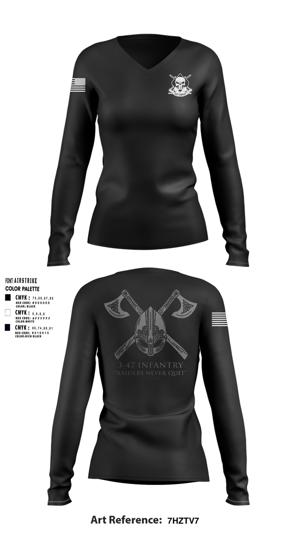 Women's Long Sleeve Vneck Shirt, Easy Company 3-47, , Teamtime, Team time, sublimation, custom sports apparel, team uniforms, spirit wear, spiritwear, sports uniforms, custom shirts, team store, custom team store, fundraiser sports, apparel fundraiser