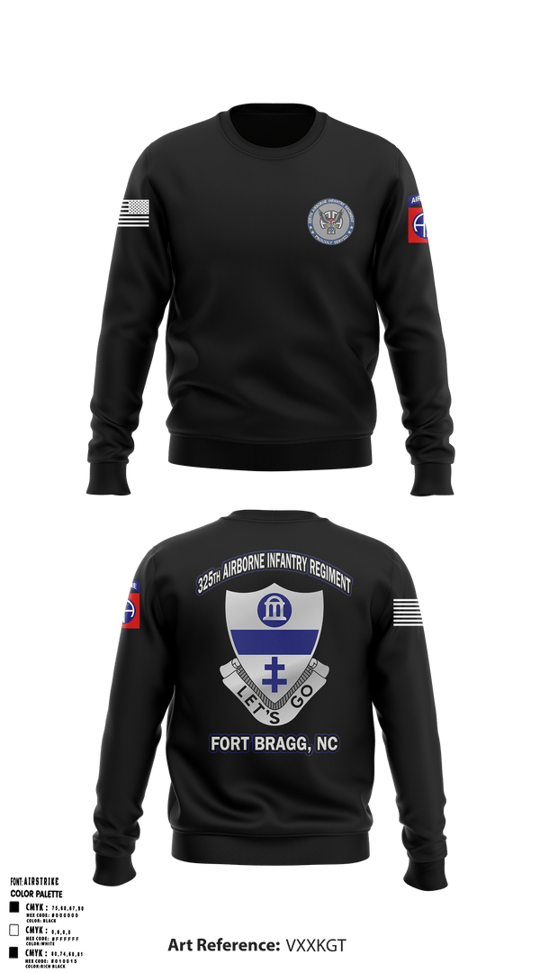 Crew Neck Sweatshirt, Bravo co 1/325 A.I.R., Army, Teamtime, Team time, sublimation, custom sports apparel, team uniforms, spirit wear, spiritwear, sports uniforms, custom shirts, team store, custom team store, fundraiser sports, apparel fundraiser