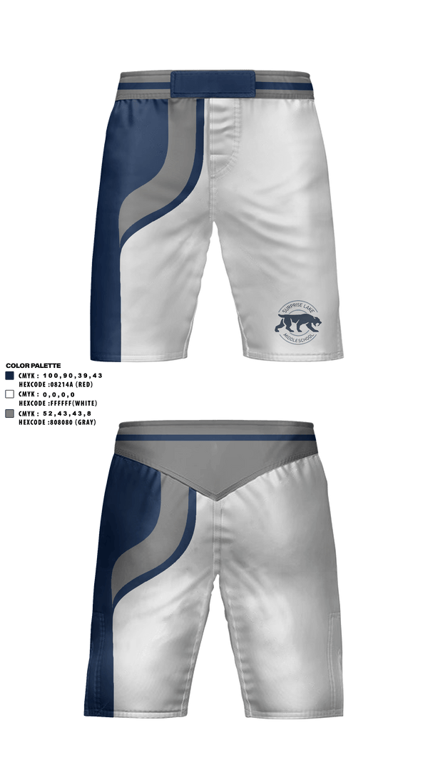 Fight Shorts, Surprise Lake Middle School Wrestling, Wrestling, Teamtime, Team time, sublimation, custom sports apparel, team uniforms, spirit wear, spiritwear, sports uniforms, custom shirts, team store, custom team store, fundraiser sports, apparel fundraiser