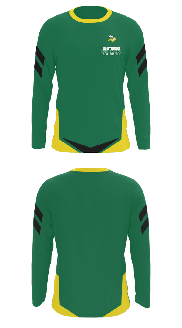 Long Sleeve Performance Shirt, Northside High School Swimming, Swimming, Teamtime, Team time, sublimation, custom sports apparel, team uniforms, spirit wear, spiritwear, sports uniforms, custom shirts, team store, custom team store, fundraiser sports, apparel fundraiser