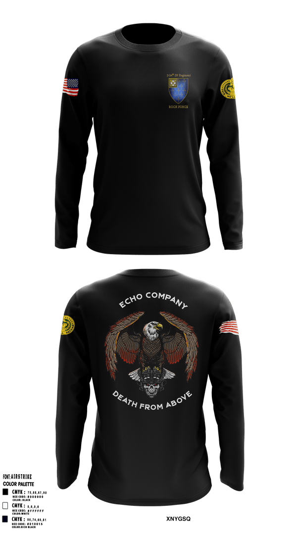 Long Sleeve Performance Shirt, E Co 3-34 IN REG “Death from above”, Army, Teamtime, Team time, sublimation, custom sports apparel, team uniforms, spirit wear, spiritwear, sports uniforms, custom shirts, team store, custom team store, fundraiser sports, apparel fundraiser