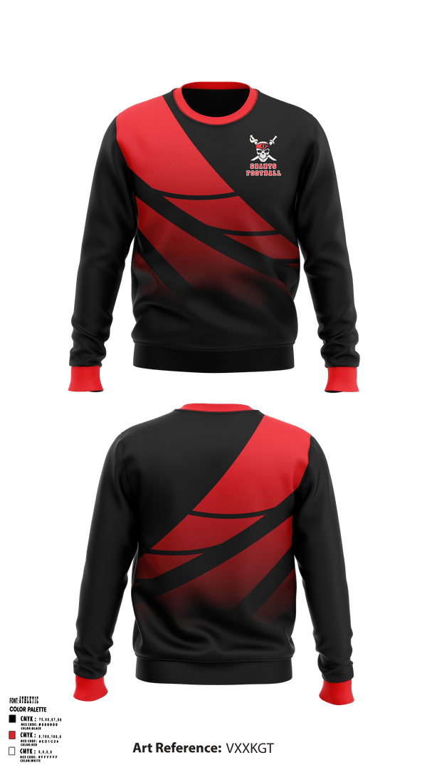Crew Neck Sweatshirt, Pirates, Football, Teamtime, Team time, sublimation, custom sports apparel, team uniforms, spirit wear, spiritwear, sports uniforms, custom shirts, team store, custom team store, fundraiser sports, apparel fundraiser