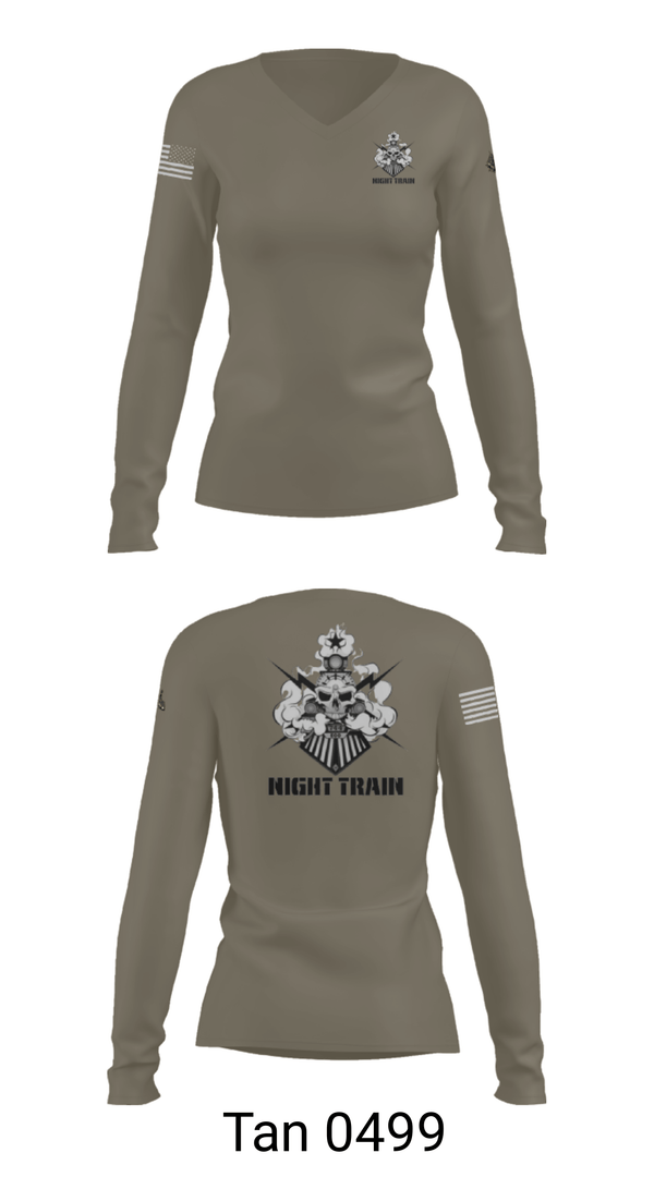 Women's Long Sleeve Vneck Shirt, , Army, Teamtime, Team time, sublimation, custom sports apparel, team uniforms, spirit wear, spiritwear, sports uniforms, custom shirts, team store, custom team store, fundraiser sports, apparel fundraiser