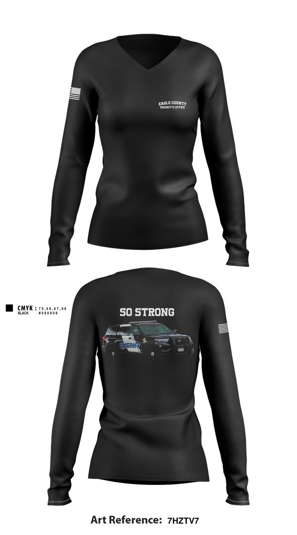 Women's Long Sleeve Vneck Shirt, Eagle County Sheriff’s Office, , Teamtime, Team time, sublimation, custom sports apparel, team uniforms, spirit wear, spiritwear, sports uniforms, custom shirts, team store, custom team store, fundraiser sports, apparel fundraiser
