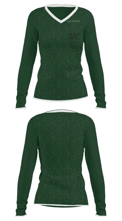 Women's Long Sleeve Vneck Shirt, Saint Joseph Academy Basketball, Men's Basketball, Teamtime, Team time, sublimation, custom sports apparel, team uniforms, spirit wear, spiritwear, sports uniforms, custom shirts, team store, custom team store, fundraiser sports, apparel fundraiser