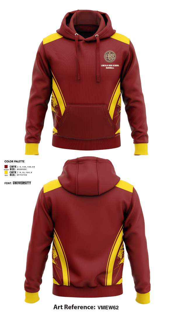 Hoodie, Lincoln High School Baseball, Baseball, Teamtime, Team time, sublimation, custom sports apparel, team uniforms, spirit wear, spiritwear, sports uniforms, custom shirts, team store, custom team store, fundraiser sports, apparel fundraiser