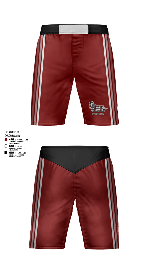 Fight Shorts, East Limestone High School Wrestling, Wrestling, Teamtime, Team time, sublimation, custom sports apparel, team uniforms, spirit wear, spiritwear, sports uniforms, custom shirts, team store, custom team store, fundraiser sports, apparel fundraiser