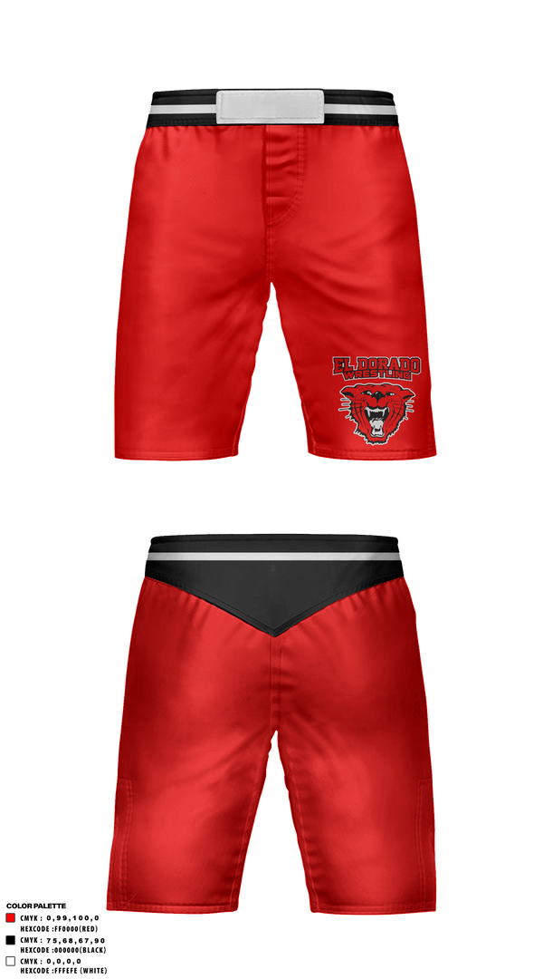 Fight Shorts, El Dorado High School Wrestling, Wrestling, Teamtime, Team time, sublimation, custom sports apparel, team uniforms, spirit wear, spiritwear, sports uniforms, custom shirts, team store, custom team store, fundraiser sports, apparel fundraiser