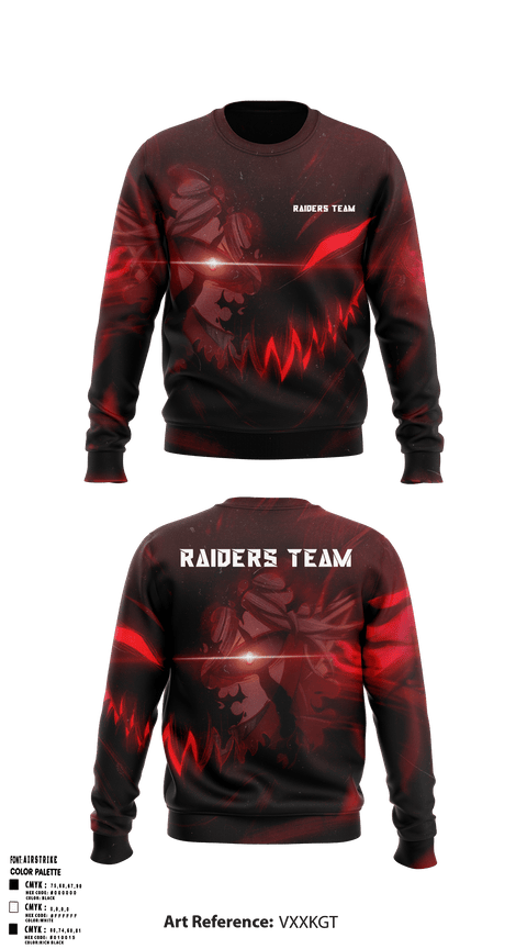Crew Neck Sweatshirt, Raiders team, , Teamtime, Team time, sublimation, custom sports apparel, team uniforms, spirit wear, spiritwear, sports uniforms, custom shirts, team store, custom team store, fundraiser sports, apparel fundraiser