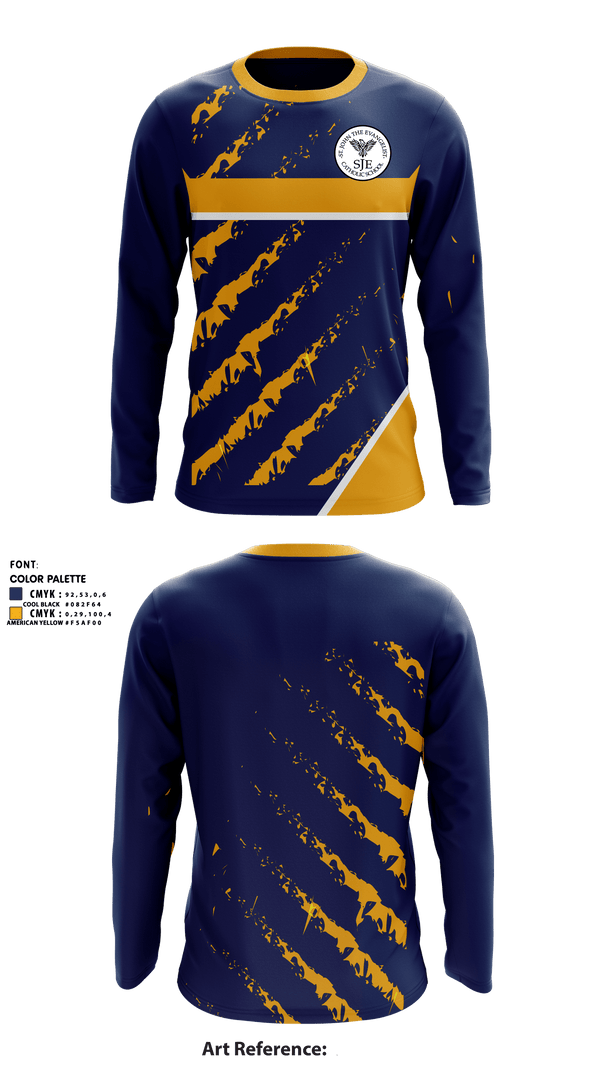 Long Sleeve Performance Shirt, St John The Evangelist School, Spirit Store, Teamtime, Team time, sublimation, custom sports apparel, team uniforms, spirit wear, spiritwear, sports uniforms, custom shirts, team store, custom team store, fundraiser sports, apparel fundraiser