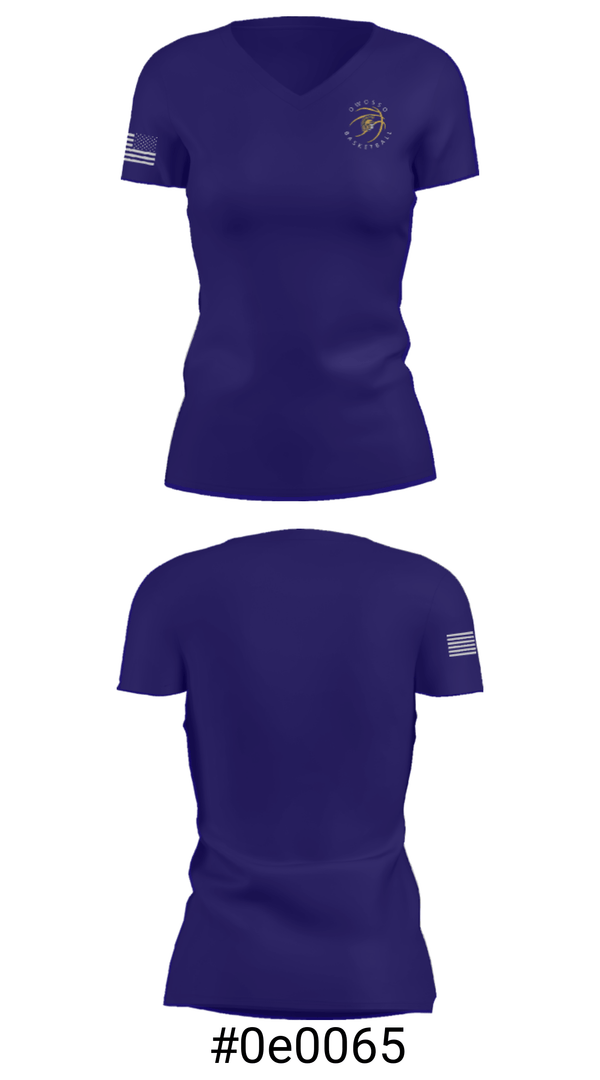 Women's Short Sleeve Vneck Shirt, Owosso High School Basketball, Men's Basketball, Teamtime, Team time, sublimation, custom sports apparel, team uniforms, spirit wear, spiritwear, sports uniforms, custom shirts, team store, custom team store, fundraiser sports, apparel fundraiser