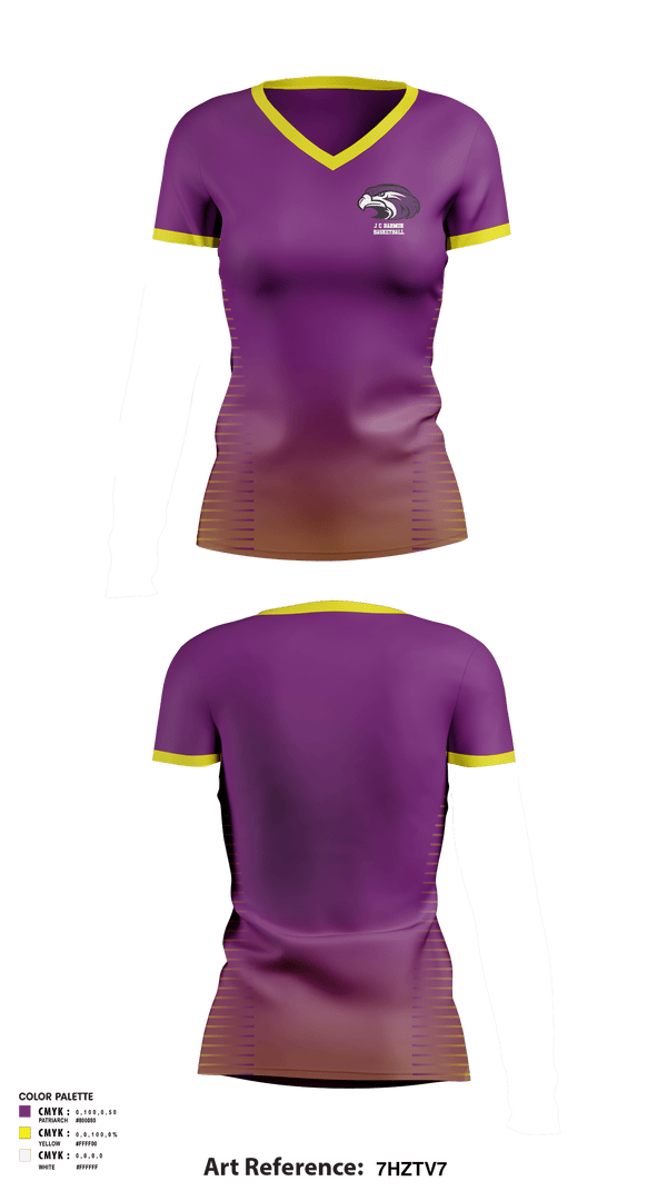 Women's Short Sleeve Vneck Shirt, J C Harmon High School Basketball, Women's Basketball, Teamtime, Team time, sublimation, custom sports apparel, team uniforms, spirit wear, spiritwear, sports uniforms, custom shirts, team store, custom team store, fundraiser sports, apparel fundraiser