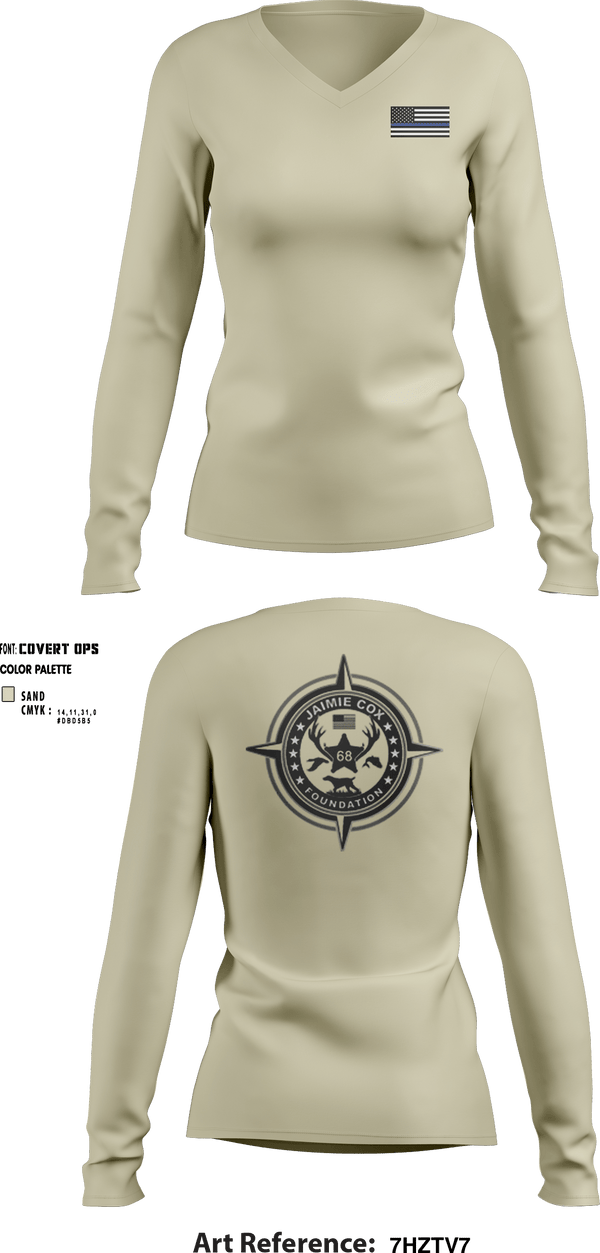 Women's Long Sleeve Vneck Shirt, Jaimie Cox Foundation, , Teamtime, Team time, sublimation, custom sports apparel, team uniforms, spirit wear, spiritwear, sports uniforms, custom shirts, team store, custom team store, fundraiser sports, apparel fundraiser
