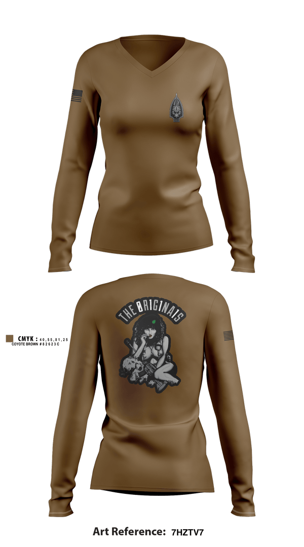 Women's Long Sleeve Vneck Shirt, , Army, Teamtime, Team time, sublimation, custom sports apparel, team uniforms, spirit wear, spiritwear, sports uniforms, custom shirts, team store, custom team store, fundraiser sports, apparel fundraiser