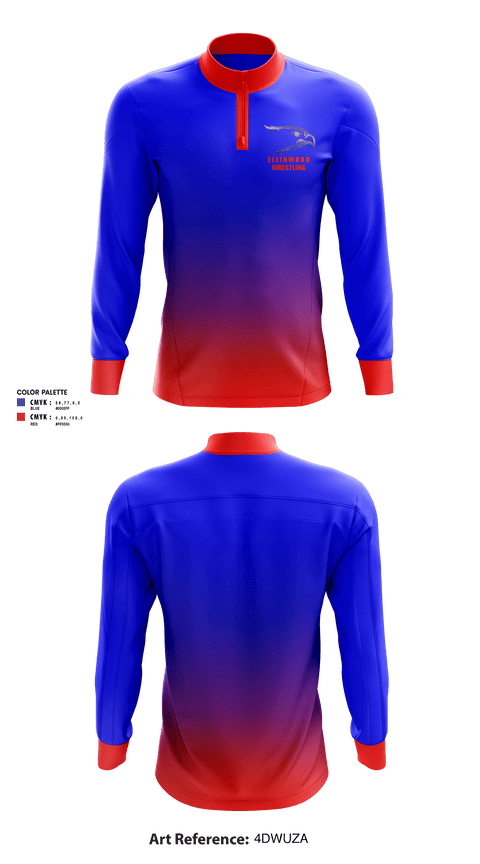 Quarter Zip Jacket, Ellinwood Middle School Wrestling, Wrestling, Teamtime, Team time, sublimation, custom sports apparel, team uniforms, spirit wear, spiritwear, sports uniforms, custom shirts, team store, custom team store, fundraiser sports, apparel fundraiser