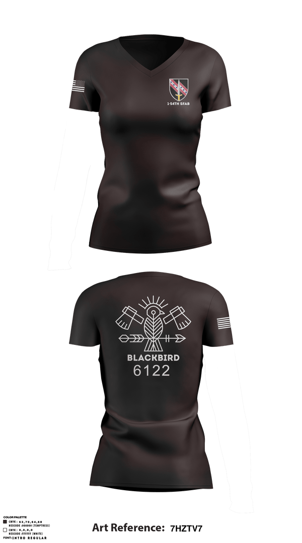 Women's Short Sleeve Vneck Shirt, 1-54th SFABBco 1/54th SFAB, Army, Teamtime, Team time, sublimation, custom sports apparel, team uniforms, spirit wear, spiritwear, sports uniforms, custom shirts, team store, custom team store, fundraiser sports, apparel fundraiser