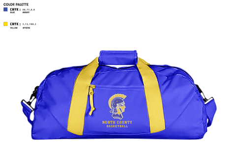 Duffle Bag, North County Middle School Basketball, Women's Basketball, Teamtime, Team time, sublimation, custom sports apparel, team uniforms, spirit wear, spiritwear, sports uniforms, custom shirts, team store, custom team store, fundraiser sports, apparel fundraiser