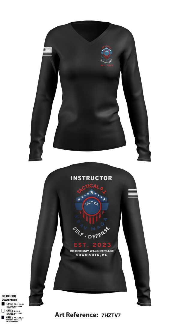 Women's Long Sleeve Vneck Shirt, Tactical 9.1 Krav Maga Self Defense, Wrestling, Teamtime, Team time, sublimation, custom sports apparel, team uniforms, spirit wear, spiritwear, sports uniforms, custom shirts, team store, custom team store, fundraiser sports, apparel fundraiser