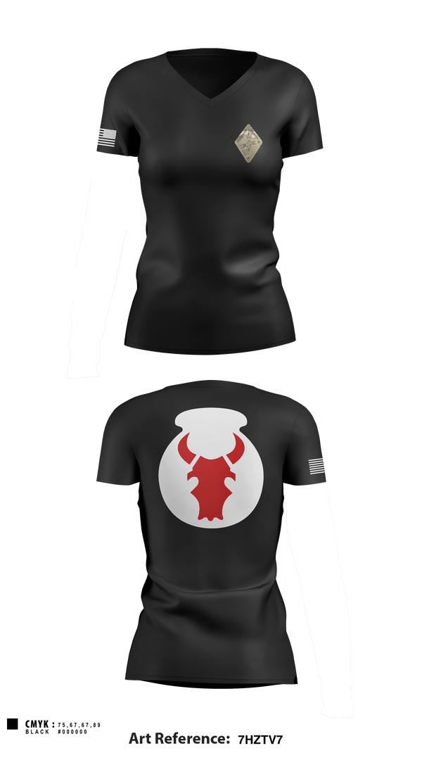 Women's Short Sleeve Vneck Shirt, Det. 2 HHB 1-194 FA, National Guard, Teamtime, Team time, sublimation, custom sports apparel, team uniforms, spirit wear, spiritwear, sports uniforms, custom shirts, team store, custom team store, fundraiser sports, apparel fundraiser