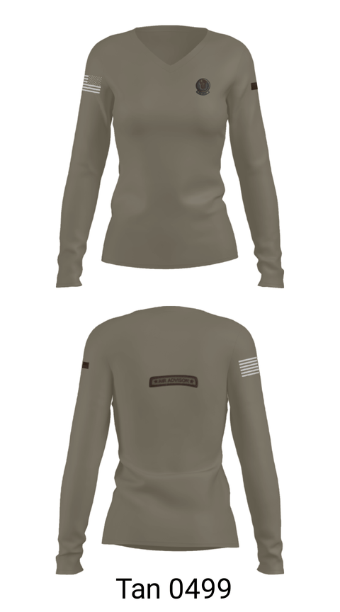 Women's Long Sleeve Vneck Shirt, , Air Force, Teamtime, Team time, sublimation, custom sports apparel, team uniforms, spirit wear, spiritwear, sports uniforms, custom shirts, team store, custom team store, fundraiser sports, apparel fundraiser