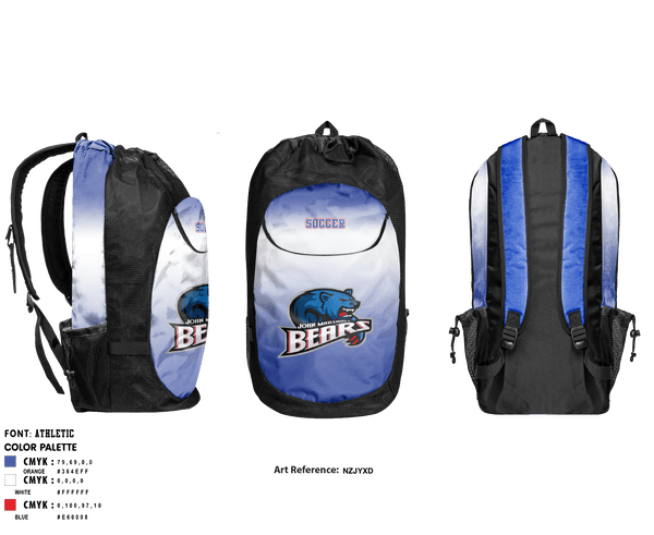 Gear Bag, John Marshall Soccer, Men's Soccer, Teamtime, Team time, sublimation, custom sports apparel, team uniforms, spirit wear, spiritwear, sports uniforms, custom shirts, team store, custom team store, fundraiser sports, apparel fundraiser