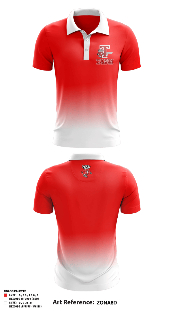 Short Sleeve Performance Polo, Tucson High Magnet School Tennis, Tennis, Teamtime, Team time, sublimation, custom sports apparel, team uniforms, spirit wear, spiritwear, sports uniforms, custom shirts, team store, custom team store, fundraiser sports, apparel fundraiser