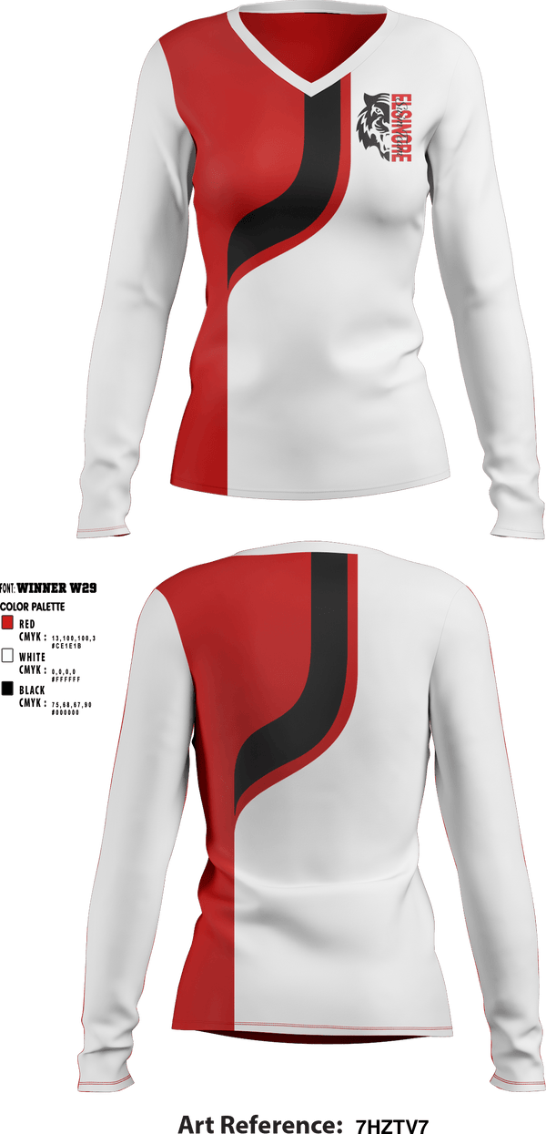 Women's Long Sleeve Vneck Shirt, Elsinore High School Swimming, Swimming, Teamtime, Team time, sublimation, custom sports apparel, team uniforms, spirit wear, spiritwear, sports uniforms, custom shirts, team store, custom team store, fundraiser sports, apparel fundraiser
