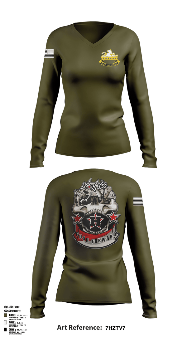 Women's Long Sleeve Vneck Shirt, , Army, Teamtime, Team time, sublimation, custom sports apparel, team uniforms, spirit wear, spiritwear, sports uniforms, custom shirts, team store, custom team store, fundraiser sports, apparel fundraiser