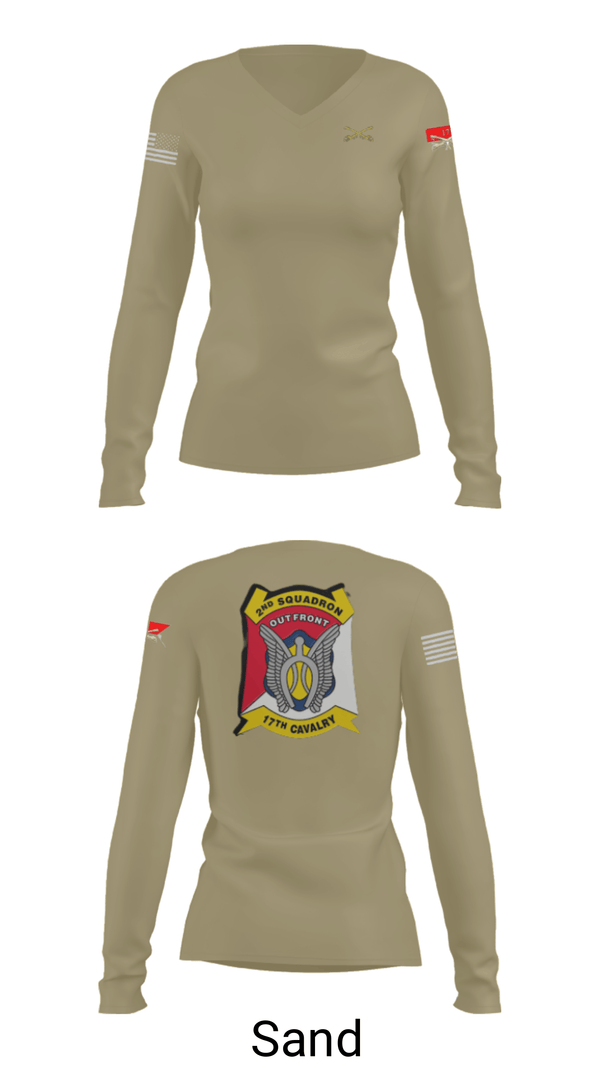 Women's Long Sleeve Vneck Shirt, , Army, Teamtime, Team time, sublimation, custom sports apparel, team uniforms, spirit wear, spiritwear, sports uniforms, custom shirts, team store, custom team store, fundraiser sports, apparel fundraiser
