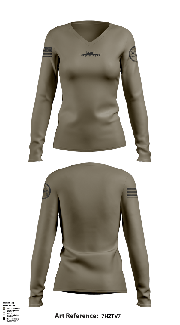 Women's Long Sleeve Vneck Shirt, , Air Force, Teamtime, Team time, sublimation, custom sports apparel, team uniforms, spirit wear, spiritwear, sports uniforms, custom shirts, team store, custom team store, fundraiser sports, apparel fundraiser