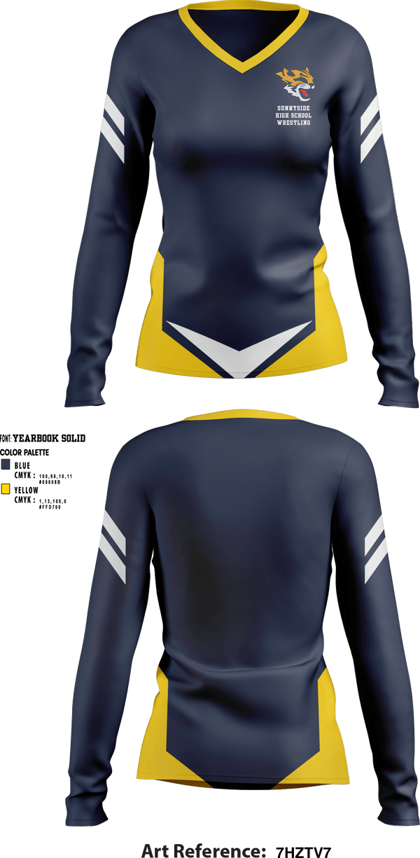 Women's Long Sleeve Vneck Shirt, Sunnyside High School Wrestling, Wrestling, Teamtime, Team time, sublimation, custom sports apparel, team uniforms, spirit wear, spiritwear, sports uniforms, custom shirts, team store, custom team store, fundraiser sports, apparel fundraiser