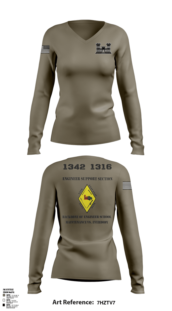 Women's Long Sleeve Vneck Shirt, , Marines, Teamtime, Team time, sublimation, custom sports apparel, team uniforms, spirit wear, spiritwear, sports uniforms, custom shirts, team store, custom team store, fundraiser sports, apparel fundraiser