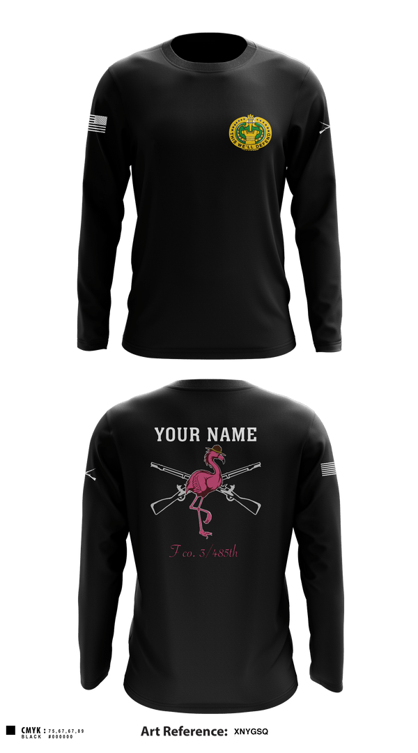 Long Sleeve Performance Shirt, Flamingo Co F 3/485 IN, Army, Teamtime, Team time, sublimation, custom sports apparel, team uniforms, spirit wear, spiritwear, sports uniforms, custom shirts, team store, custom team store, fundraiser sports, apparel fundraiser