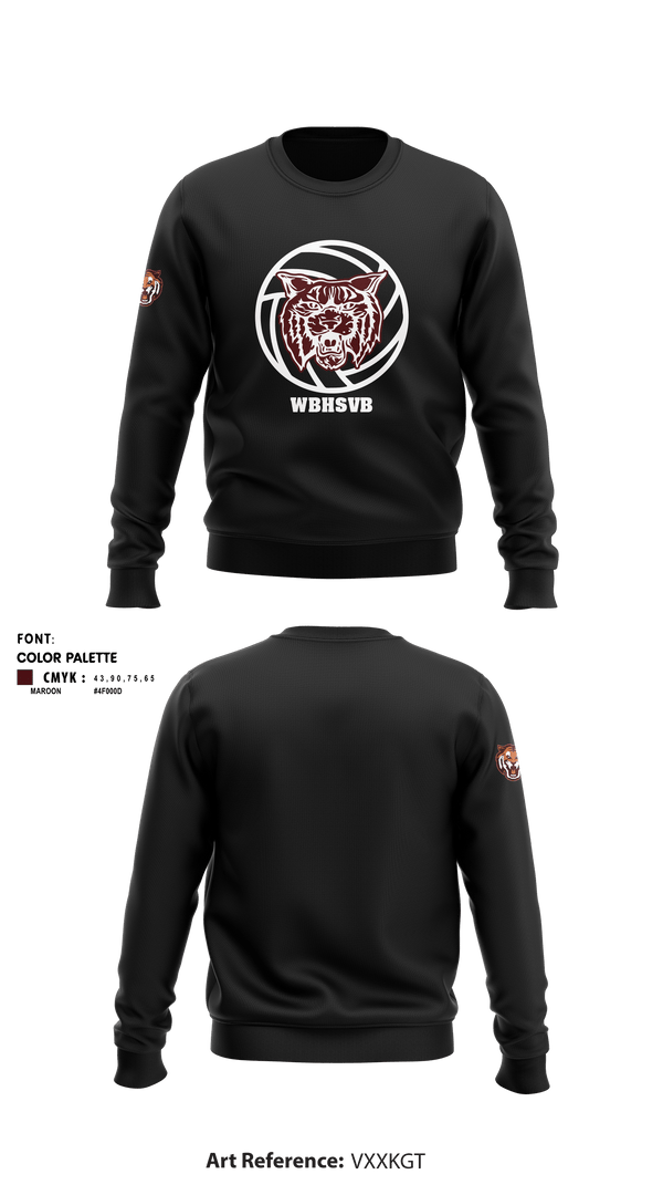 Crew Neck Sweatshirt, West Bridgewater High School Volleyball, Women's Volleyball, Teamtime, Team time, sublimation, custom sports apparel, team uniforms, spirit wear, spiritwear, sports uniforms, custom shirts, team store, custom team store, fundraiser sports, apparel fundraiser