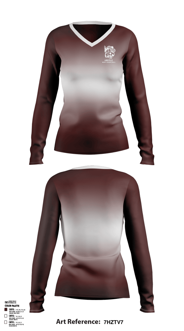 Women's Long Sleeve Vneck Shirt, Argyle Central High School Basketball, Men's Basketball, Teamtime, Team time, sublimation, custom sports apparel, team uniforms, spirit wear, spiritwear, sports uniforms, custom shirts, team store, custom team store, fundraiser sports, apparel fundraiser