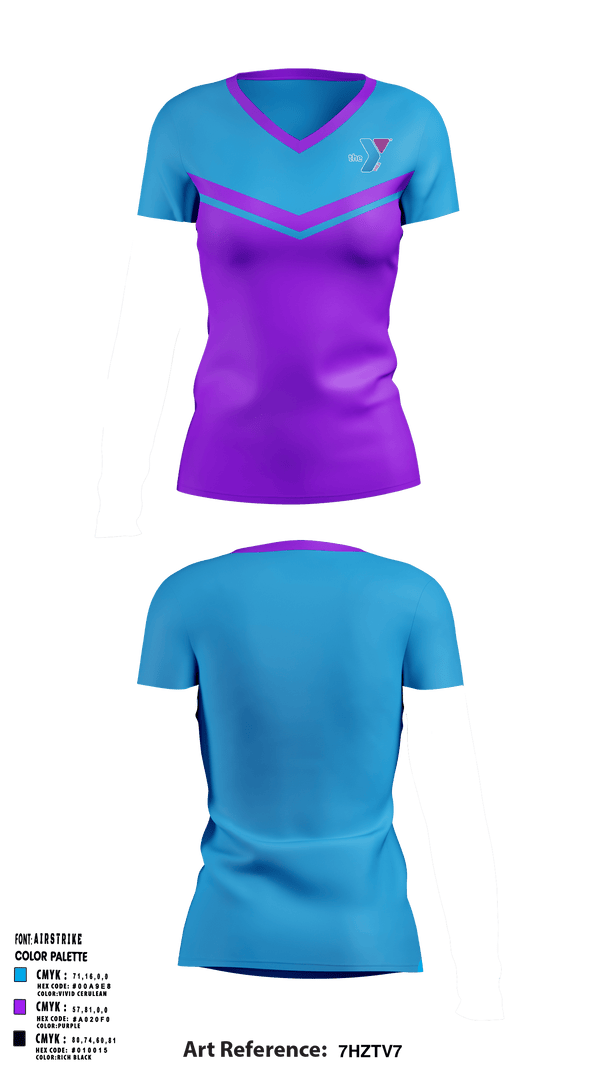Women's Short Sleeve Vneck Shirt, Greenwood Family Ymca, Spirit Store, Teamtime, Team time, sublimation, custom sports apparel, team uniforms, spirit wear, spiritwear, sports uniforms, custom shirts, team store, custom team store, fundraiser sports, apparel fundraiser