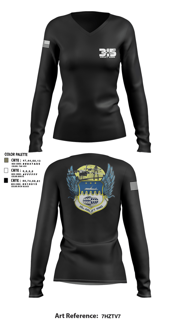 Women's Long Sleeve Vneck Shirt, , Air Force, Teamtime, Team time, sublimation, custom sports apparel, team uniforms, spirit wear, spiritwear, sports uniforms, custom shirts, team store, custom team store, fundraiser sports, apparel fundraiser