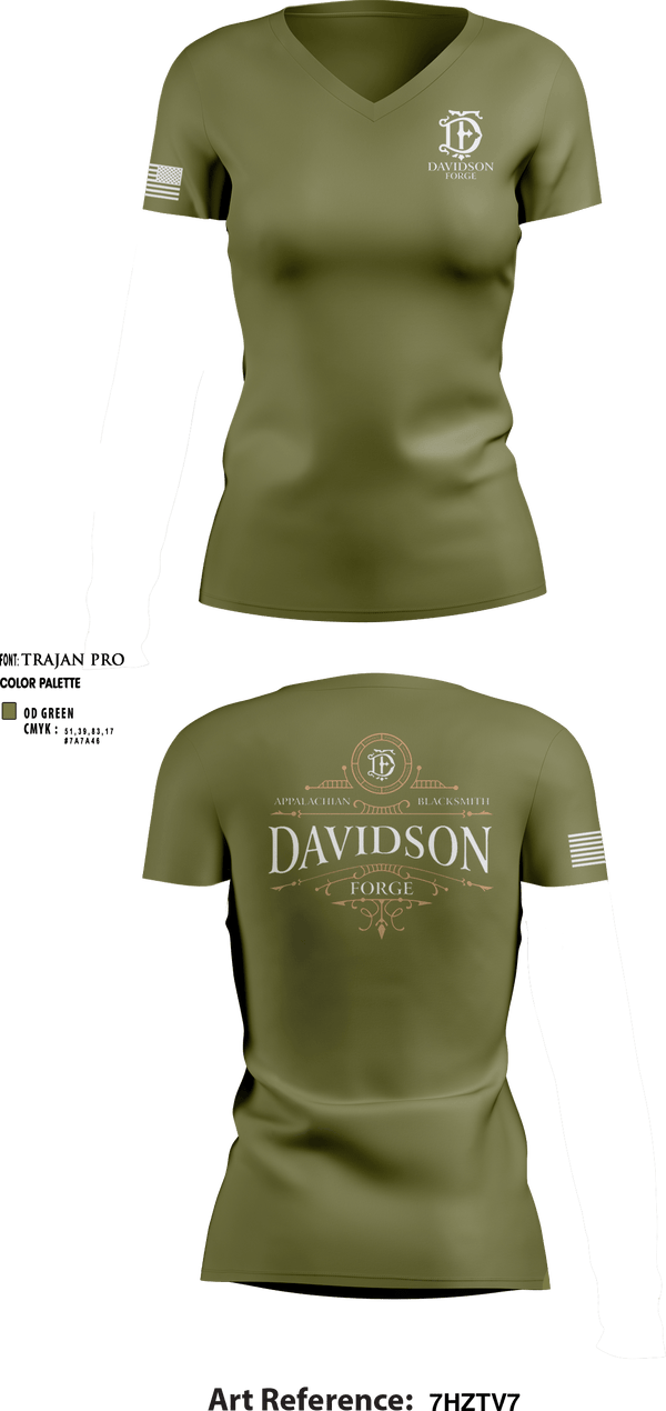 Women's Short Sleeve Vneck Shirt, Davidson Forge, , Teamtime, Team time, sublimation, custom sports apparel, team uniforms, spirit wear, spiritwear, sports uniforms, custom shirts, team store, custom team store, fundraiser sports, apparel fundraiser