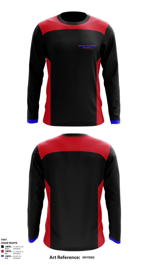 Long Sleeve Performance Shirt, West County Softball Association, Softball, Teamtime, Team time, sublimation, custom sports apparel, team uniforms, spirit wear, spiritwear, sports uniforms, custom shirts, team store, custom team store, fundraiser sports, apparel fundraiser
