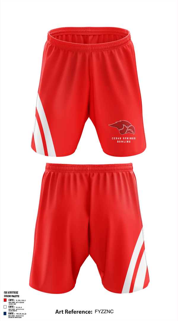Athletic Shorts With Pockets, Cedar Springs High School Bowling, Bowling, Teamtime, Team time, sublimation, custom sports apparel, team uniforms, spirit wear, spiritwear, sports uniforms, custom shirts, team store, custom team store, fundraiser sports, apparel fundraiser