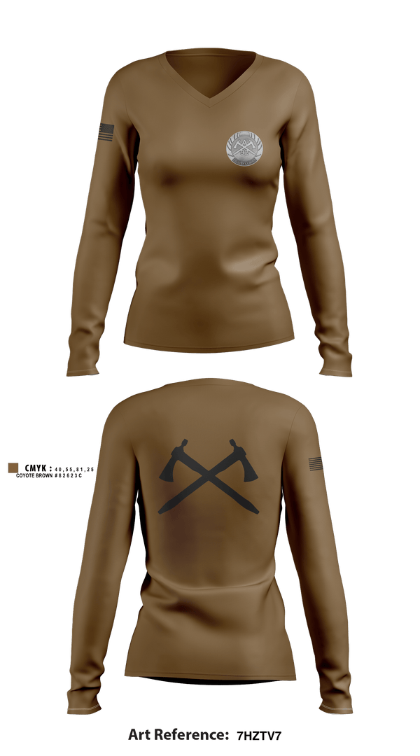 Women's Long Sleeve Vneck Shirt, A/92 ÇA, Army, Teamtime, Team time, sublimation, custom sports apparel, team uniforms, spirit wear, spiritwear, sports uniforms, custom shirts, team store, custom team store, fundraiser sports, apparel fundraiser