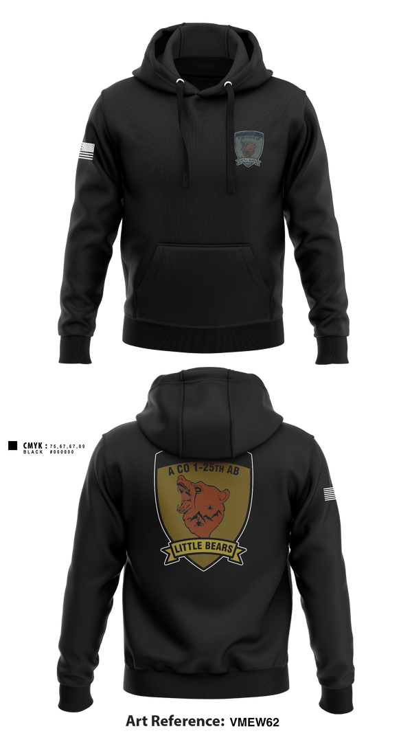 Hoodie, A Co. 1-25 AB, Army, Teamtime, Team time, sublimation, custom sports apparel, team uniforms, spirit wear, spiritwear, sports uniforms, custom shirts, team store, custom team store, fundraiser sports, apparel fundraiser