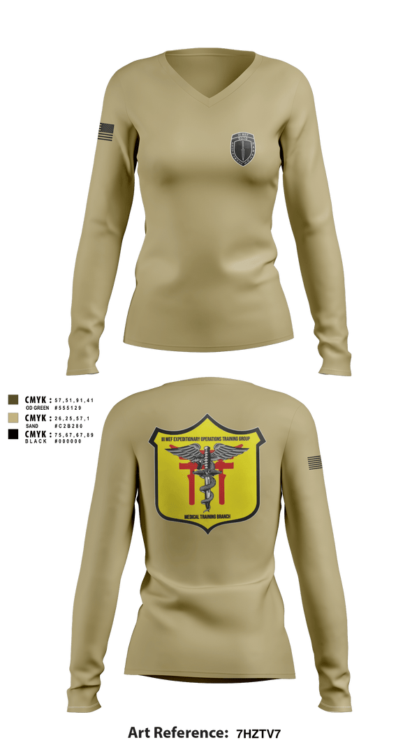 Women's Long Sleeve Vneck Shirt, , Marines, Teamtime, Team time, sublimation, custom sports apparel, team uniforms, spirit wear, spiritwear, sports uniforms, custom shirts, team store, custom team store, fundraiser sports, apparel fundraiser