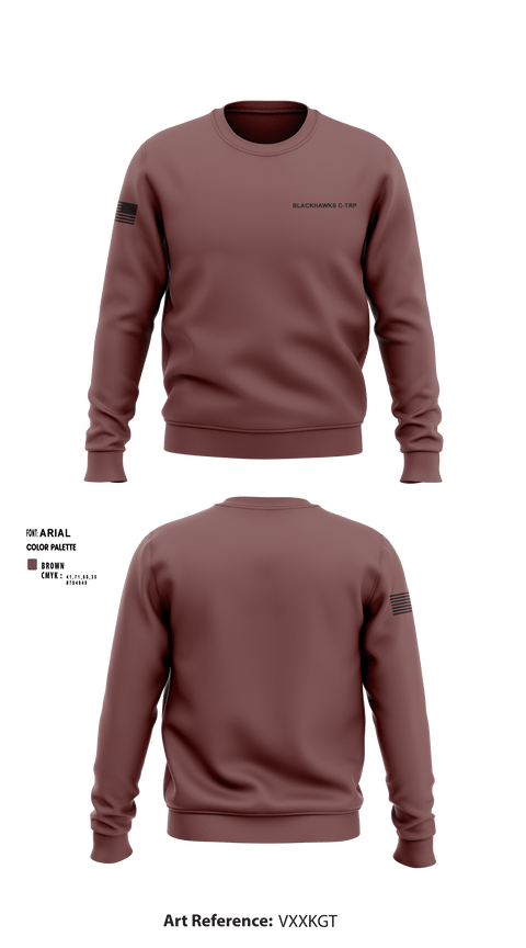 Crew Neck Sweatshirt, Blackhawks C-TRP, Army, Teamtime, Team time, sublimation, custom sports apparel, team uniforms, spirit wear, spiritwear, sports uniforms, custom shirts, team store, custom team store, fundraiser sports, apparel fundraiser