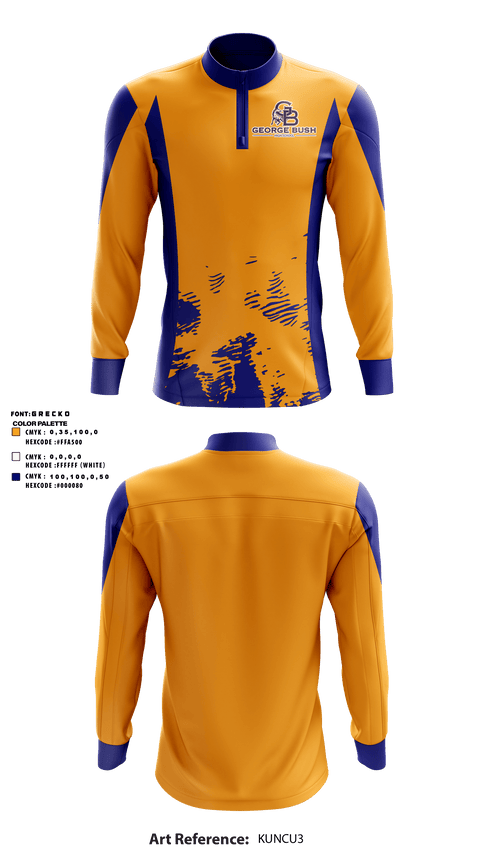 Quarter Zip Jacket, George Bush High School, Spirit Store, Teamtime, Team time, sublimation, custom sports apparel, team uniforms, spirit wear, spiritwear, sports uniforms, custom shirts, team store, custom team store, fundraiser sports, apparel fundraiser