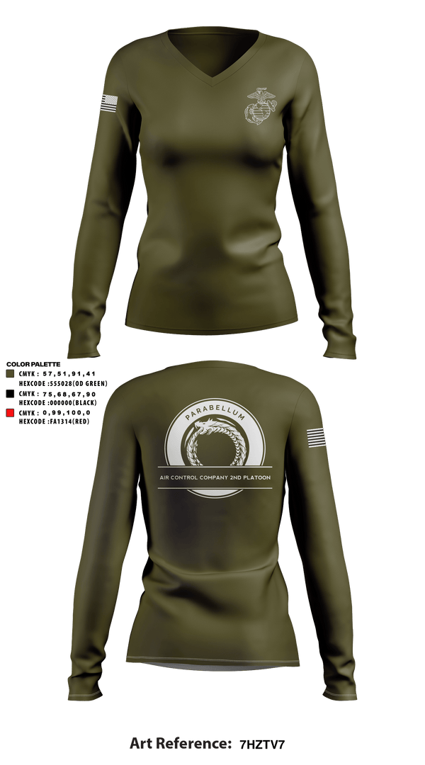 Women's Long Sleeve Vneck Shirt, , Marines, Teamtime, Team time, sublimation, custom sports apparel, team uniforms, spirit wear, spiritwear, sports uniforms, custom shirts, team store, custom team store, fundraiser sports, apparel fundraiser